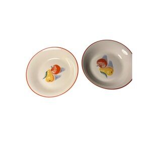 Villeroy & Boch Heinrich Siena Fruit‎ Bowls Set of 2 Germany Red Rim 1980s